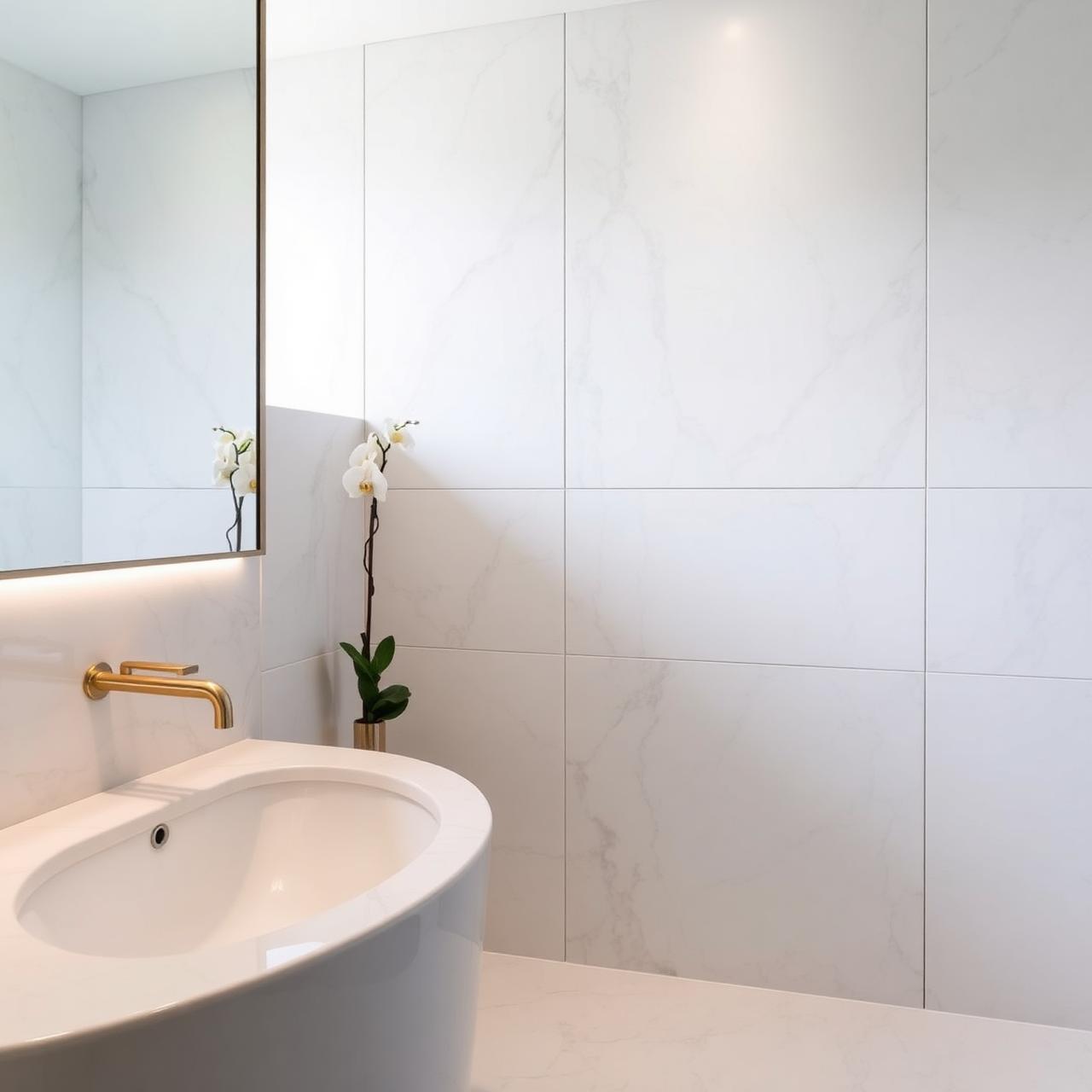 Marble-clad bathroom