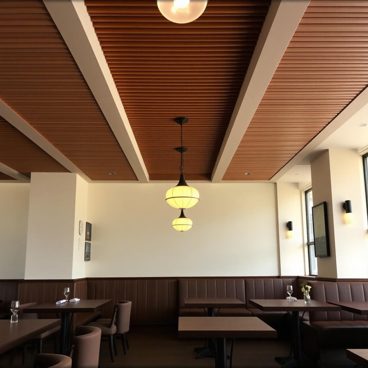 Acoustic slatted ceiling